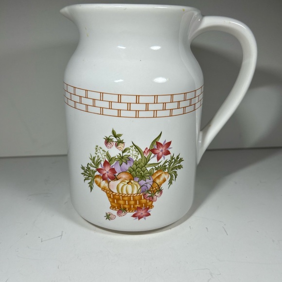 Vintage Floral Ceramic Pitcher - Picture 2 of 14